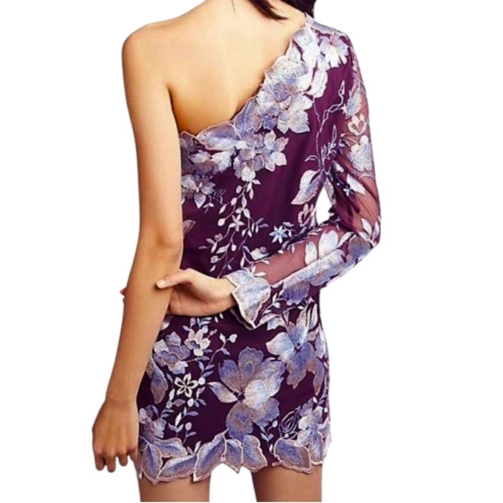 EUC Free People Floral Embroidered Dress Purple Size 4 - Picture 4 of 11